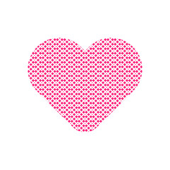 Mesh in pink heart symbol vector isolated on white background.