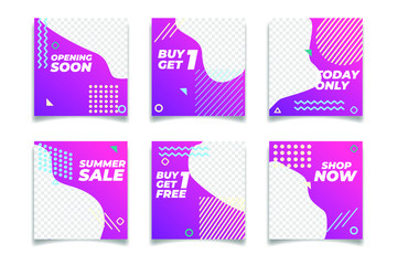 Aufkleber - Business presentation template Social media pack. Set of modern square blog posts Editable simple info banner for app, web mail