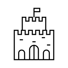 Castle line icon, concept sign, outline vector illustration, linear symbol.