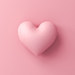 Aufkleber - Pink heart isolated on pink pastel color background with shadow 3D rendering