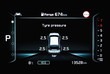 © Fast_Cyclone - Illustration of TPMS (Tire Pressure Monitoring System) monitoring display on modern car dashboard panel. The pressure measurement given in bar. Illuminated digital screen shows right tyre pressure.