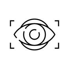 Computer vision line icon, concept sign, outline vector illustration, linear symbol.
