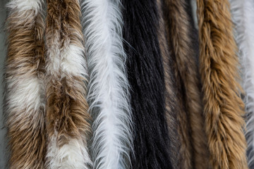 set of stripes of fur of different sizes