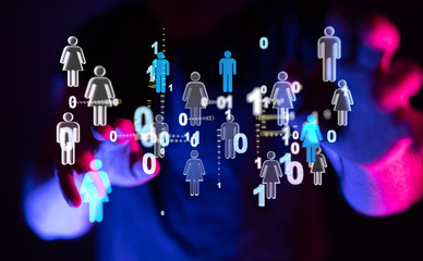 group of people talking in social network.