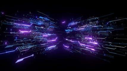 Wall Mural - digital circuit technology concept background