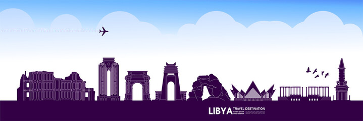 Fototapete - Libya travel destination grand vector illustration. 