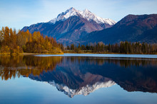 Alaskan Lake And Mountain