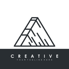 simple triangle vector logo modern style