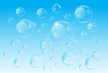Blue Bubbles Background, Vector Design, Abstract Art