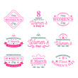 © g4s - Womens day typography. Labels, logo, text design. Usable for banners, greeting cards, posters.