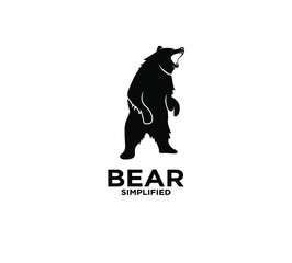 Black bear silhouette logo icon design vector illustration