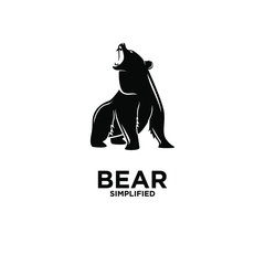 Black bear silhouette logo icon design vector illustration