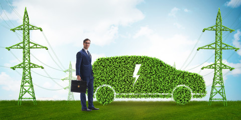 Electric car and green energy concept