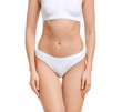 © Pixel-Shot - Young woman in underwear on white background. Concept of plastic surgery