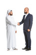 © Pixel-Shot - Arab man and his business partner shaking hands on white background