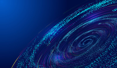 Wall Mural - lines, particle flow cosmic vortex, network technology big data background.