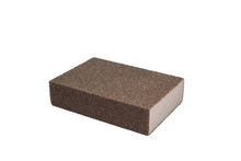 The Close Up Of Polishing Sandpaper Rough Sponge Block For Kitchenware Cleaning.