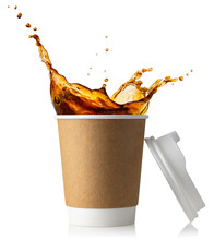 Disposable Cup With Coffee Splash