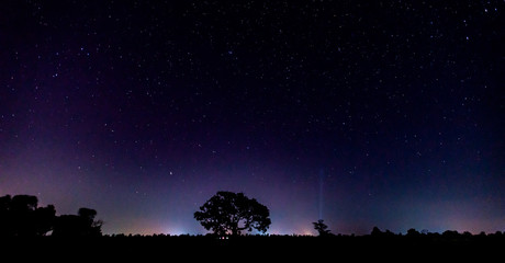 panorama blue night sky milky way and star on dark background.universe filled with stars, nebula and