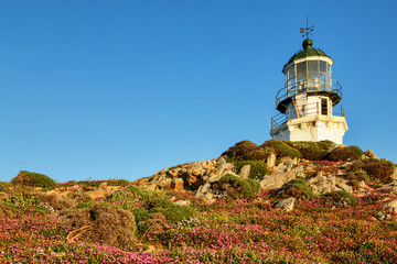 Wall Mural - Armenistis lighthouse in spring