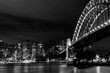 © Borja - dramatic view of Steel bridge at night in black and white