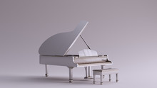 Silver Grand Piano 3d Illustration 3d Render	
