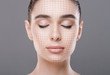 Cose up portrait of attractive woman with closed eyes