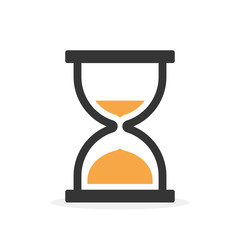 Sticker - Sandglass icon. Hourglass symbol. Clock icon.