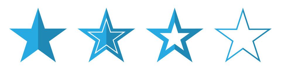 Wall Mural - set of vector stars in flat style. star icons