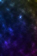 Wall Mural - abstract space background with nebula and stars, night sky and milky way.