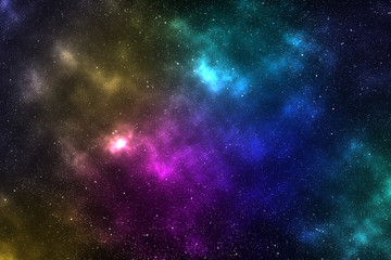 Wall Mural - abstract space background with nebula and stars, night sky and milky way.