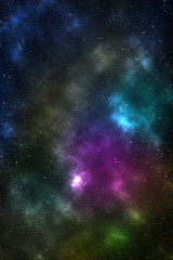 Wall Mural - abstract space background with nebula and stars, night sky and milky way.