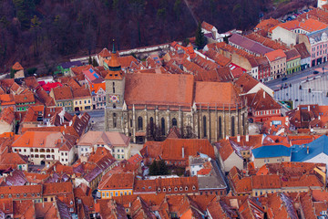 Wall Mural - The Black Church in Brasov old city, Transylvania. Romania