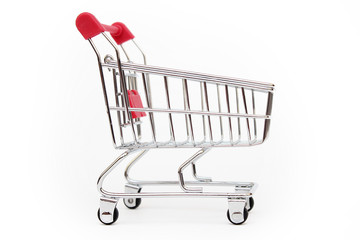  Shopping cart on white background	