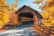 Fall Image Of State Road Covered Bridge
