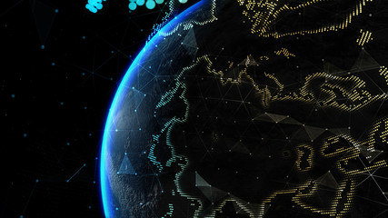 Wall Mural - earth globe. background with light effect. global international connectivity background. 3d illustra