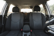 Car Interior, Part Of Front Seats, Close