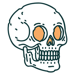 tattoo style icon of a skull