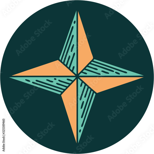 Fotomural tattoo style icon of a star