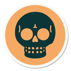 tattoo style sticker of a skull