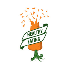 Sticker - Healthy eating. Vector modern illustration, stylish design element