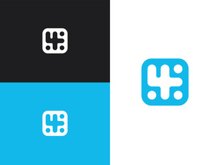 Wall Mural - number 4 logo icon in square rounded shape