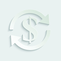 Poster - paper Vector icon dollar  . Exchange of dollar currency. dollar  sign. vector