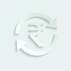 Wall Mural - paper Vector icon Indian Rupee. Exchange of Indian Rupee currency. Indian Rupee  sign. vector