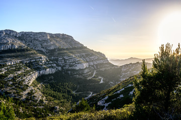 Canvas Print - Coucher soleil sur mont Puget