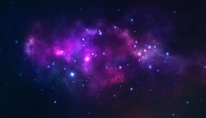 Wall Mural - vector cosmic illustration. colorful space background with stars
