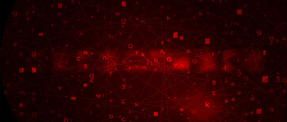 Abstract Red Background with Binary Code. Malware, or Hack Attack Concept