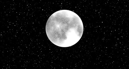 Wall Mural - full moon isolated on dark background. magic vector elements