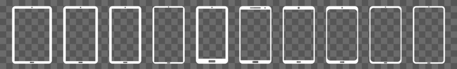 Canvas Print - mobile phone icon white | mobile phones illustration | smartphones symbol | cellphone logo | smart p