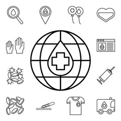 Wall Mural - World blood donation icon. Blood donation icons universal set for web and mobile